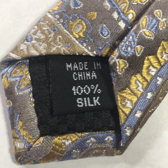 Sean John silver with gold and blue paisley pattern tie. Like New. - Picture 4 of 10